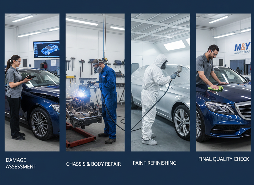 M&Y Auto Collision Repair Process Diagram